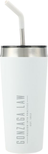 Gonzaga Faye Vacuum Tumbler w/ Stainless Straw 20 oz Gonzaga Law Seal Engraved - ONLINE ONLY