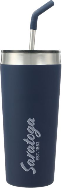 Saratoga Faye Navy Vacuum Tumbler w/ Stainless Steel Straw 20 oz