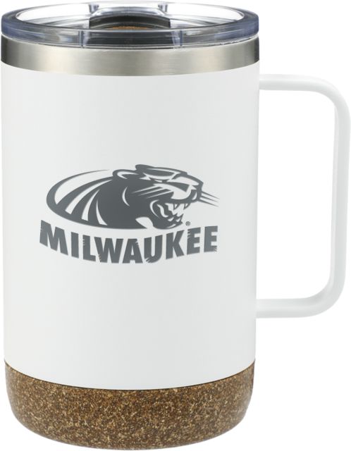 Wisconsin Milwaukee Valhalla Vacuum Insulated Camp Mug 14oz University of Wisconsin Milwaukee Panther Head Primary Mark Engraved - ONLINE ONLY