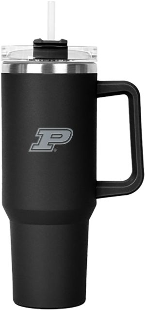 Purdue Hippo Mug & Straw Lid with Twist Closure 40 oz Purdue Primary Athletic Mark Engraved