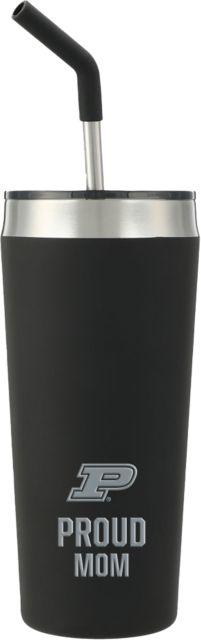 Purdue Faye Vacuum Tumbler w/ Stainless Straw 20 oz Purdue P - Proud Mom Engraved