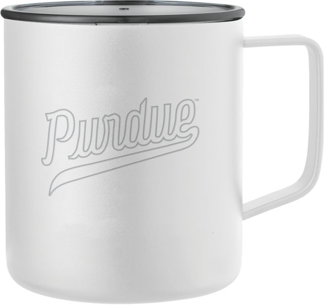 Purdue Rover Camp Vacuum Insulated Mug 14oz Throwback Purdue Script Engraved - ONLINE ONLY