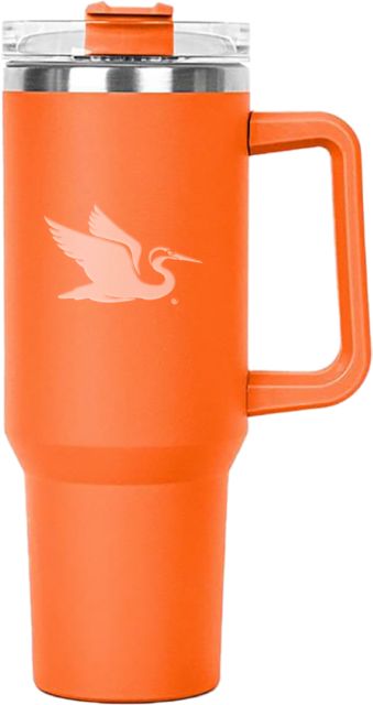 Everglades University Hippo Mug & Straw Lid with Twist Closure 40 oz Everglades University EgretA Mascot Trademark Engraved - ONLINE ONLY