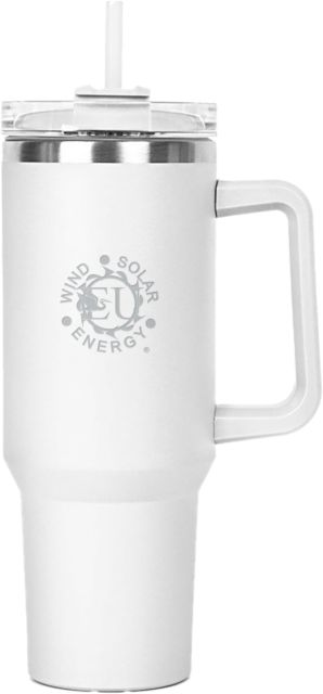 Everglades University Hippo Mug & Straw Lid with Twist Closure 40 oz Wind Solar EnergyA Trademark Engraved - ONLINE ONLY