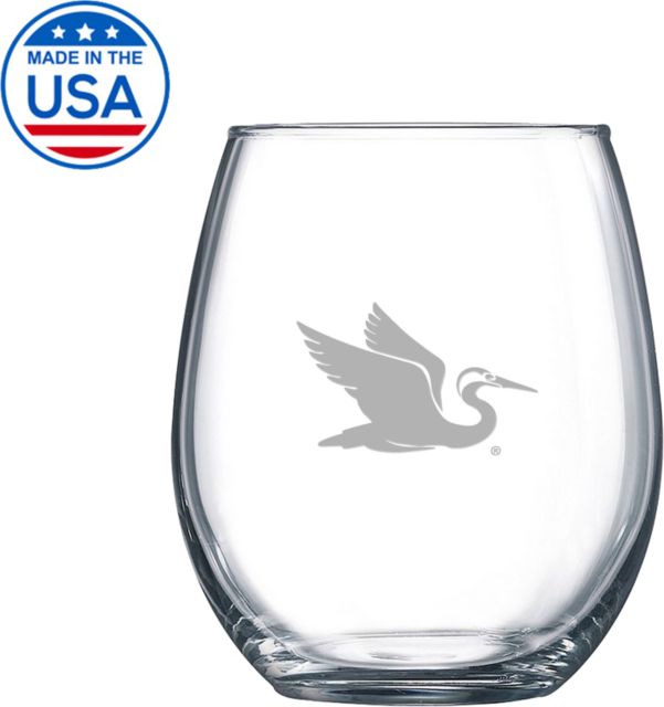 Everglades University Libbey Stemless Glass 17oz Everglades University EgretA Mascot Trademark Engraved - ONLINE ONLY