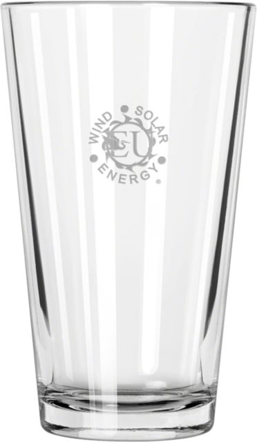 Everglades University Libbey Pint Glass 16oz Wind Solar EnergyA Trademark Engraved - ONLINE ONLY