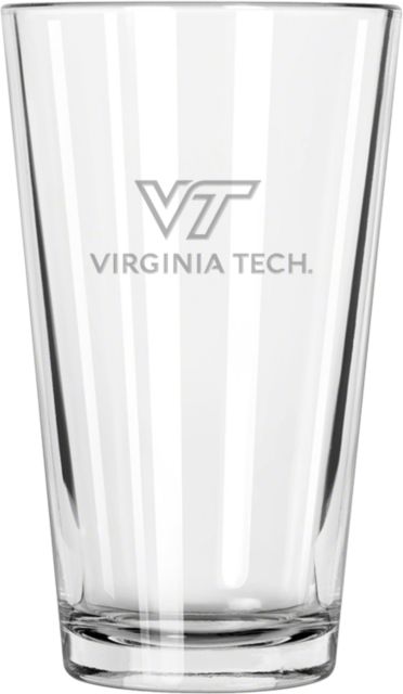 Virginia Tech Libbey Pint Glass 16oz Primary Institutional Mark Engraved - ONLINE ONLY