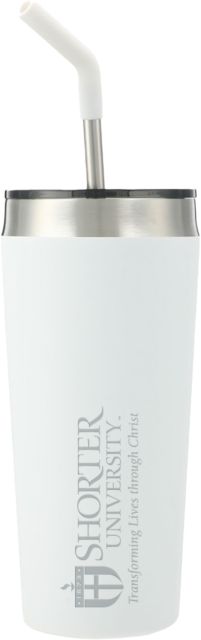 Shorter Univ Faye Vacuum Tumbler w/ Stainless Straw 20 oz Shorter University Wordmark Engraved - ONLINE ONLY