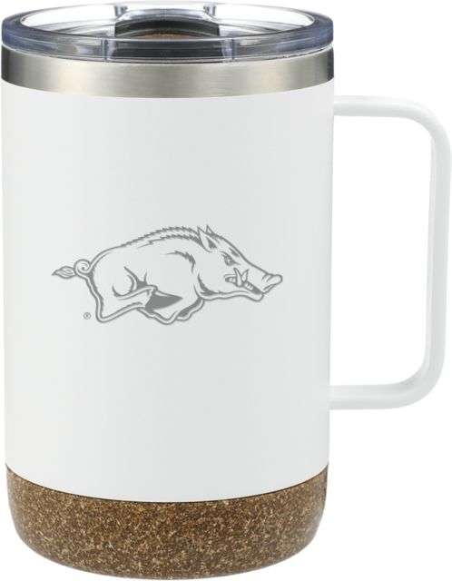 Arkansas Valhalla Vacuum Insulated Camp Mug 14oz Arkansas Primary Athletic Mark Engraved