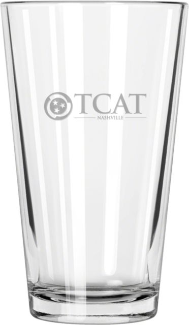TCAT Nashville Libbey Pint Glass 16oz TCAT Abbreviated Engraved - ONLINE ONLY