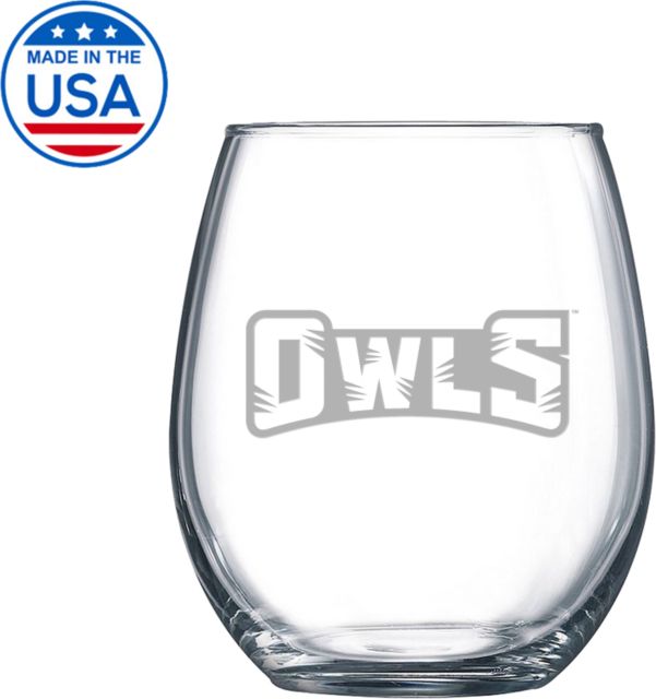 Prince George Libbey Stemless Glass 17oz Owls Wordmark Engraved - ONLINE ONLY