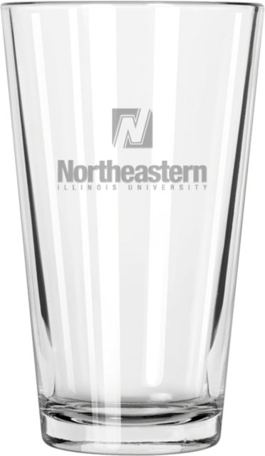Northeastern Illinois Libbey Pint Glass 16oz Wordmark Vertical Engraved - ONLINE ONLY