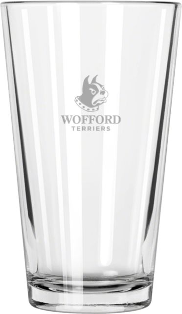 Wofford Libbey Pint Glass 16oz Wofford Terriers w/ Terrier Engraved - ONLINE ONLY