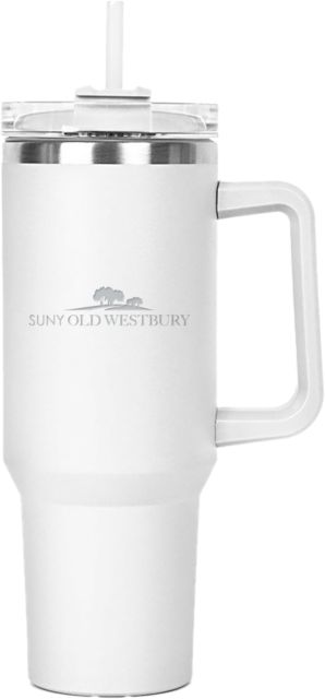 SUNY Old Westbury Hippo Mug & Straw Lid with Twist Closure 40 oz SUNY Old Westbury Primary Workmark Engraved - ONLINE ONLY