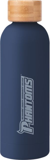 Delaware CC Blair Stainless Bottle w/ Bamboo Lid 17 oz Delaware County Community College Phantoms Wordmark  Engraved - ONLINE ONLY