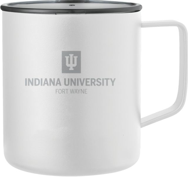 Indiana Rover Camp Vacuum Insulated Mug 14oz Indiana University Fort Wayne Stacked Engraved - ONLINE ONLY