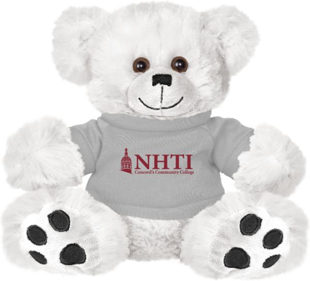 NHTI Concord Plush Big Paw 8 1/2 inch Bear w/Grey Shirt NHTI Primary Wordmark - ONLINE ONLY