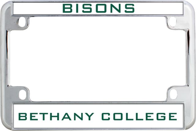 Bethany WV Metal Motorcycle License Plate Frame in Bison - ONLINE ONLY