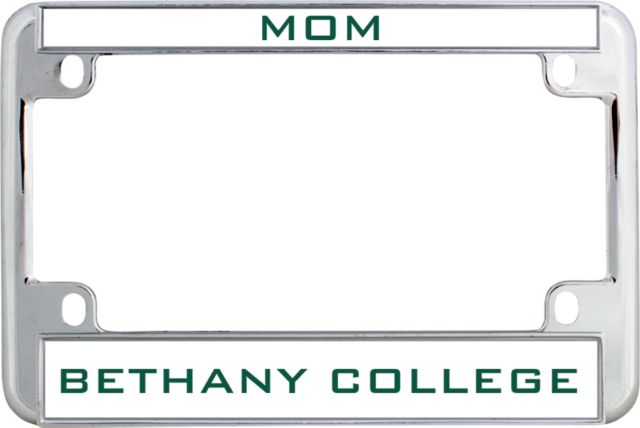 Bethany WV Metal Motorcycle License Plate Frame in Mom - ONLINE ONLY