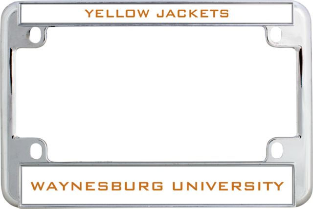 Waynesburg Metal Motorcycle License Plate Frame in Yellow Jackets - ONLINE ONLY