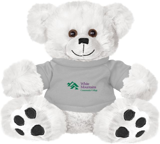 White Mountains Plush Big Paw 8 1/2 inch Bear w/ Shirt Mountains Community College Logo - ONLINE ONLY