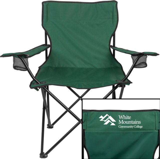 White Mountains Deluxe Green Captains Chair Mountains Community College Logo - ONLINE ONLY