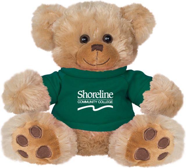 Shoreline Plush Big Paw 8 1/2 inch Bear w/Shirt Shoreline Community College Primary Word mark - ONLINE ONLY