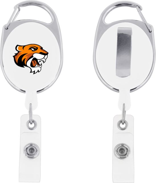 Doane Univ Oval Retractable Badge Holder w/Clip Thomas Tiger Head - ONLINE ONLY