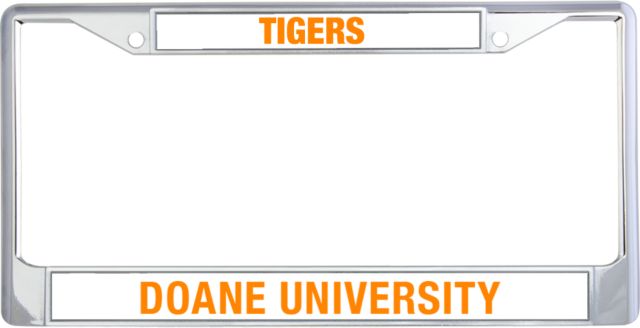 Doane Univ Metal License Plate Frame in Doane Tigers - ONLINE ONLY