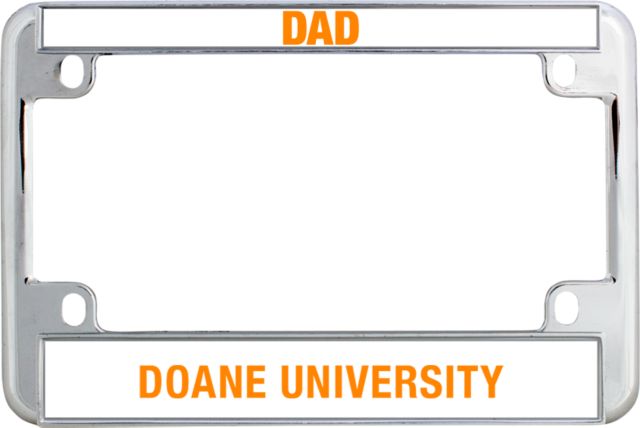 Doane Univ Metal Motorcycle License Plate Frame in Doane Tigers - ONLINE ONLY