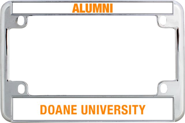 Doane Univ Metal Motorcycle License Plate Frame in Doane Tigers - ONLINE ONLY
