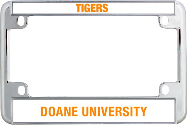 Doane Univ Metal Motorcycle License Plate Frame in Doane Tigers - ONLINE ONLY