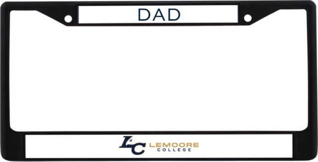 WHC Lemoore Dad Metal License Plate Frame in Lemoore College Logo Horizontal - ONLINE ONLY