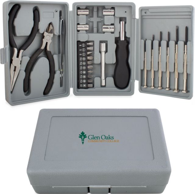 Glen Oaks CC Compact 26 Piece Deluxe Tool Kit Glen Oaks Community College with Leaf - ONLINE ONLY