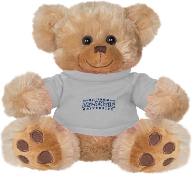 Millennia Atlantic Plush Big Paw 8 1/2 inch Bear w/Grey Shirt Arched Wordmark - ONLINE ONLY