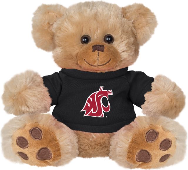 Washington State Plush Big Paw 8 1/2 inch Bear w/Shirt WSU Primary Athletic Mark - ONLINE ONLY