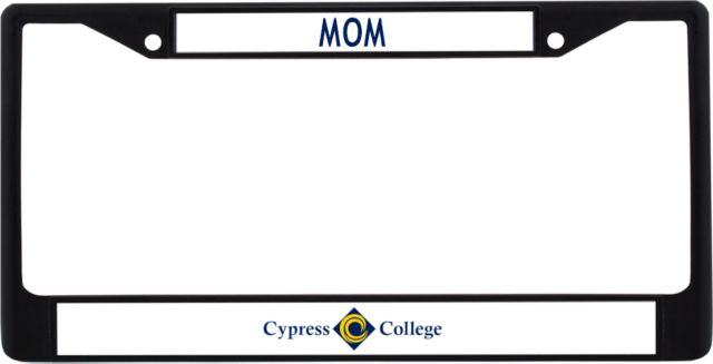 Cypress College Mom Metal License Plate Frame in Cypress College Logo Horizontal - ONLINE ONLY