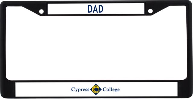 Cypress College Dad Metal License Plate Frame in Cypress College Logo Horizontal - ONLINE ONLY