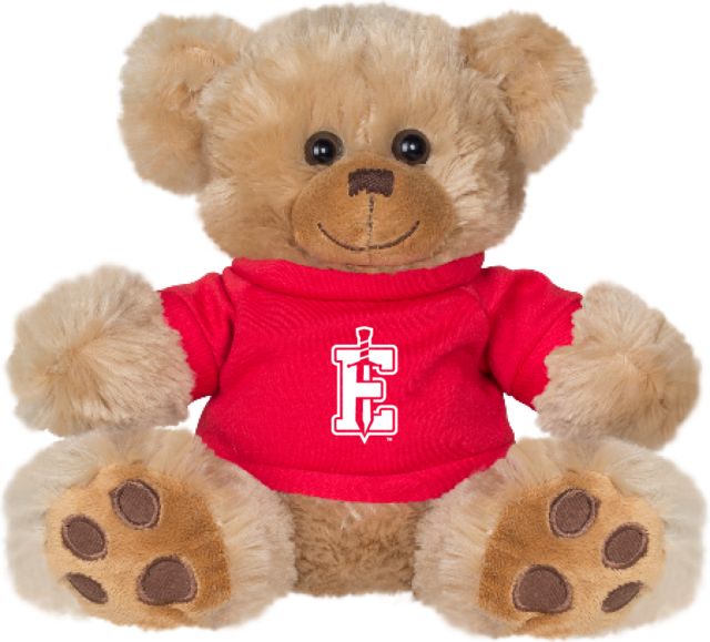 PennWest Edinboro Plush Big Paw 8 1/2 inch Bear w/Red Shirt Edinboro E Sword Mark - ONLINE ONLY