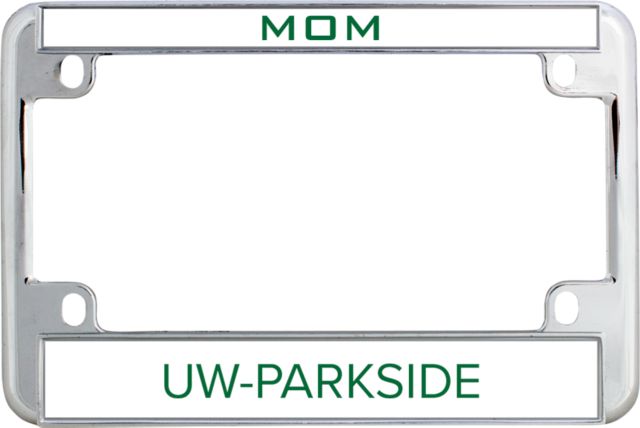 Wisconsin Parkside Metal Motorcycle License Plate Frame in UW Parkside Wordmark - ONLINE ONLY