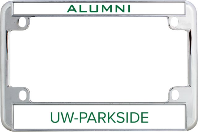 Wisconsin Parkside Metal Motorcycle License Plate Frame in UW Parkside Wordmark - ONLINE ONLY