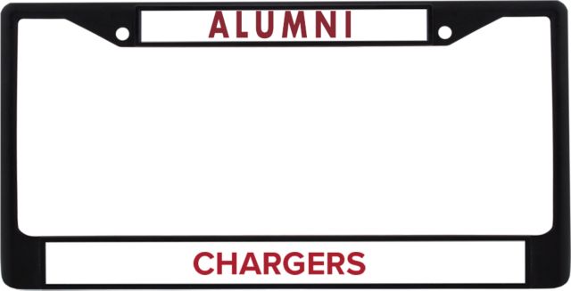 Dominican Alumni Metal License Plate Frame in Chargers Dominica University NY - ONLINE ONLY