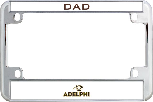 Adelphi Metal Motorcycle License Plate Frame in Adelphi with Panther Head - ONLINE ONLY