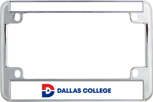 Dallas College Metal Motorcycle License Plate Frame in Flat Wordmark - ONLINE ONLY