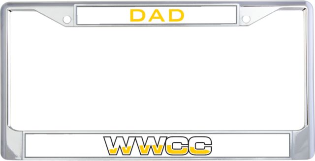 Walla Walla Dad Metal License Plate Frame in WWCC Logo - ONLINE ONLY