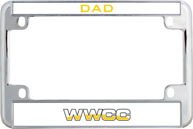 Walla Walla Metal Motorcycle License Plate Frame in WWCC Logo - ONLINE ONLY