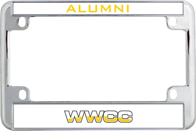 Walla Walla Metal Motorcycle License Plate Frame in WWCC Logo - ONLINE ONLY