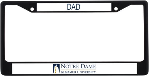 Notre Dame De Namur Dad Metal License Plate Frame in Notre Dame De Namur University Primary Mark - ONLINE ONLY