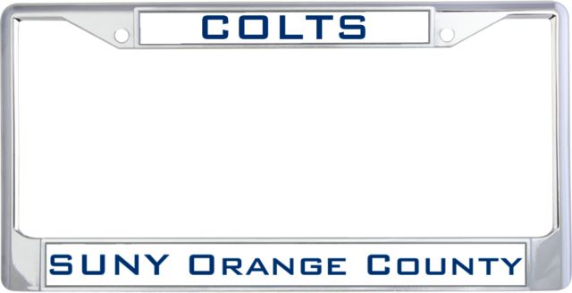 SUNY County CC Metal License Plate Frame in Colts - ONLINE ONLY