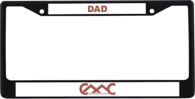 Copper Mountain Dad Metal License Plate Frame in Copper Mountain College Primary Mark - ONLINE ONLY